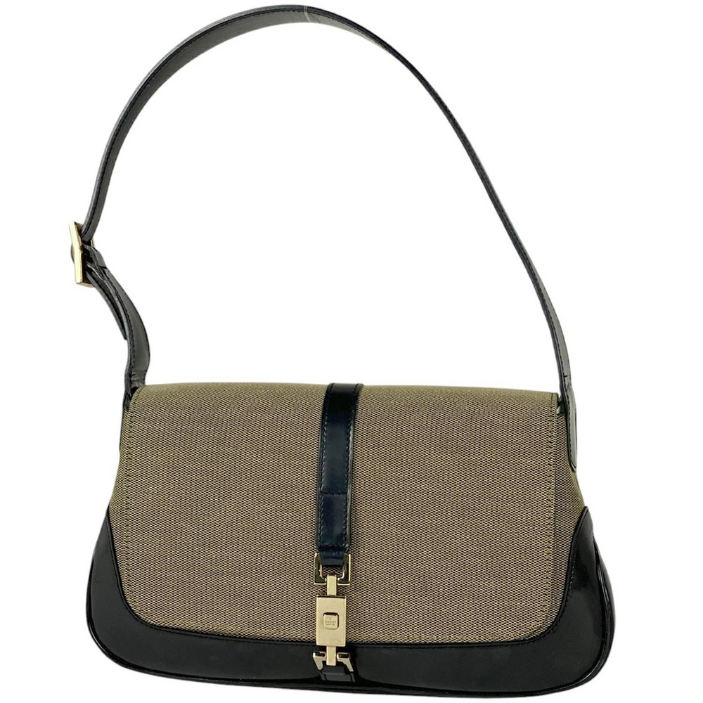 Gucci Jackie Shoulder Bag Enamel Beige Black - Picture 1 of 7
